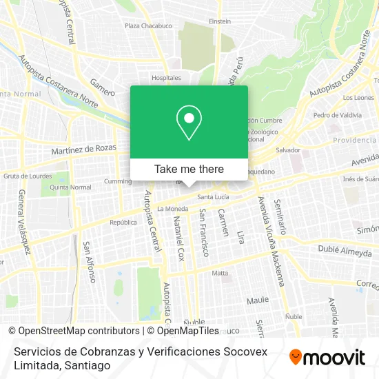 Servicios de Cobranzas y Verificaciones Socovex Limitada map