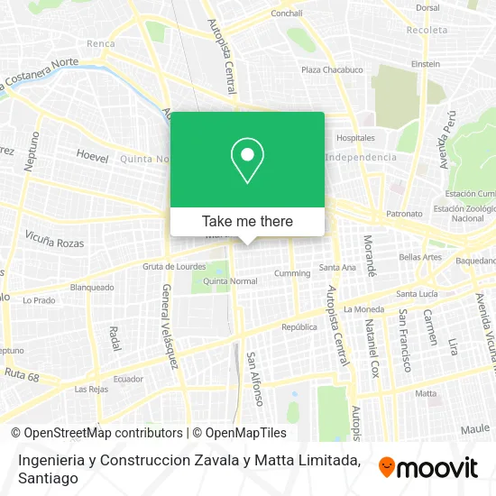 Ingenieria y Construccion Zavala y Matta Limitada map