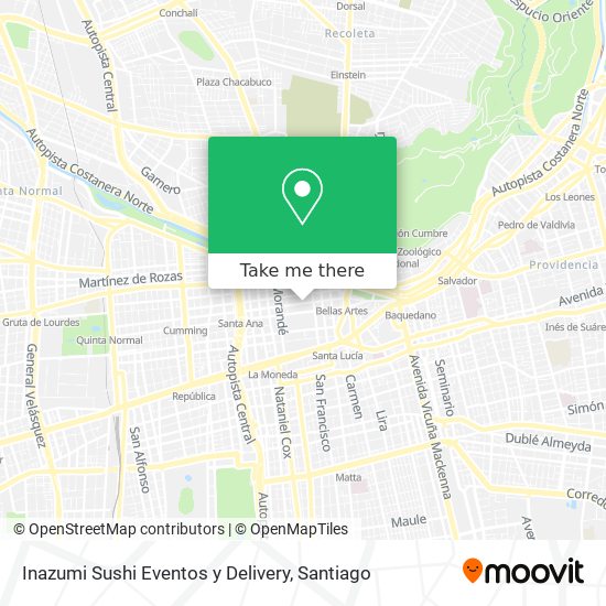 Inazumi Sushi Eventos y Delivery map