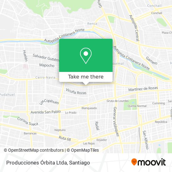 Mapa de Producciones Órbita Ltda