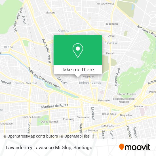 Mapa de Lavandería y Lavaseco Mi Glup