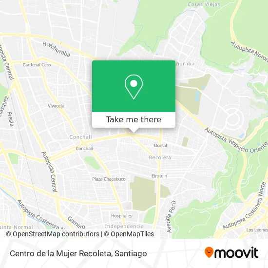 Mapa de Centro de la Mujer Recoleta