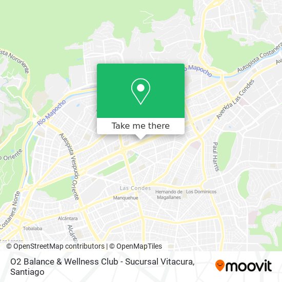 Mapa de O2 Balance & Wellness Club - Sucursal Vitacura