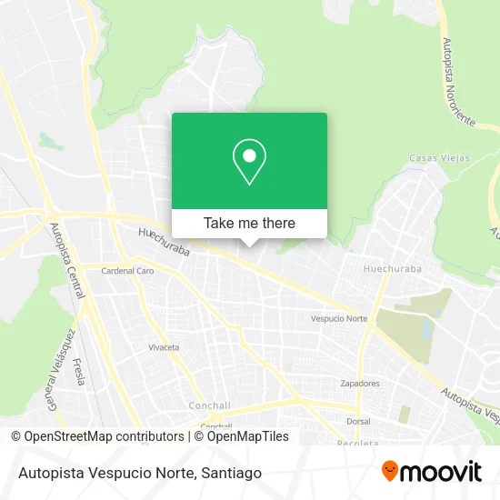 Autopista Vespucio Norte map