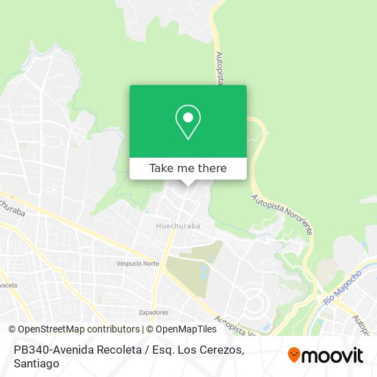 PB340-Avenida Recoleta / Esq. Los Cerezos map