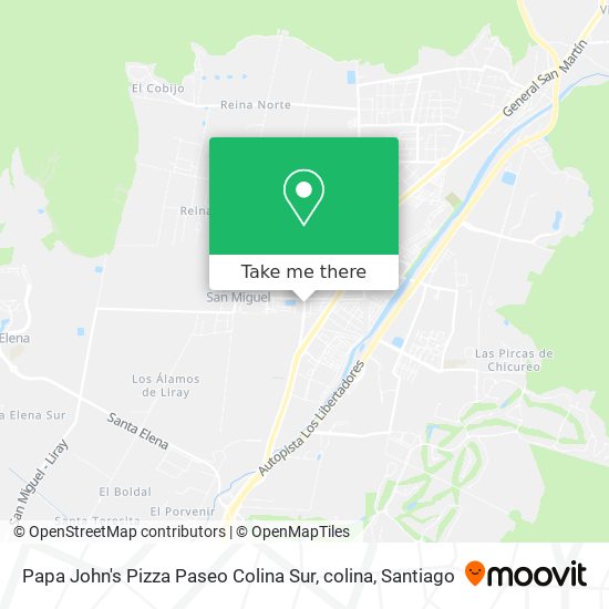 Papa John's Pizza Paseo Colina Sur, colina map