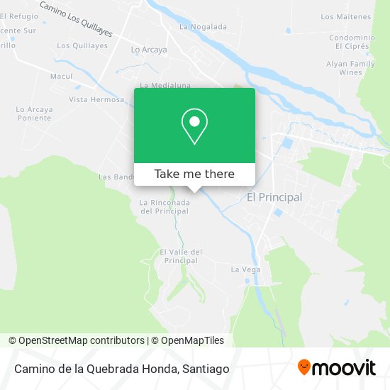 Camino de la Quebrada Honda map