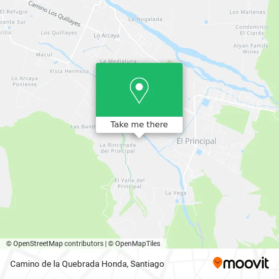 Mapa de Camino de la Quebrada Honda