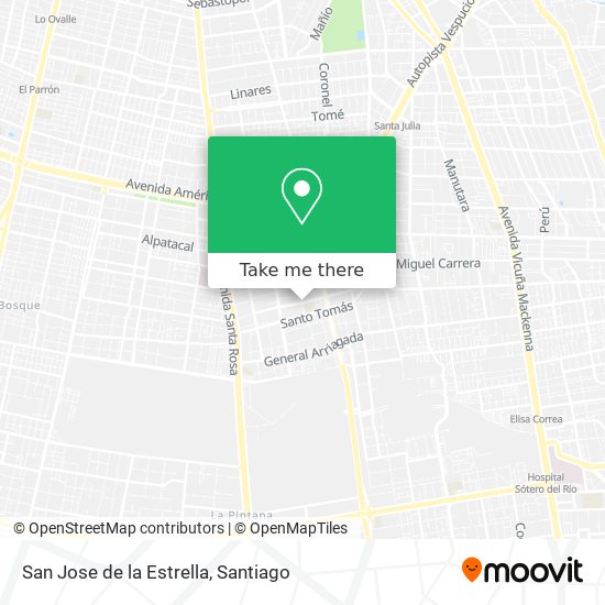San Jose de la Estrella map