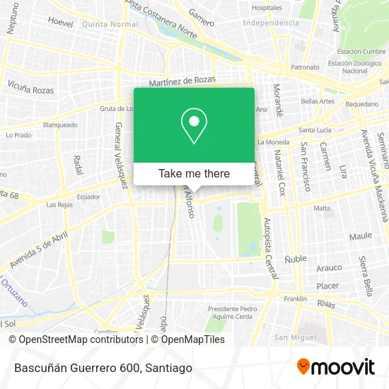 Bascuñán Guerrero 600 map