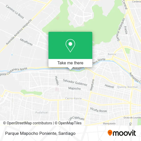 Parque Mapocho Poniente map