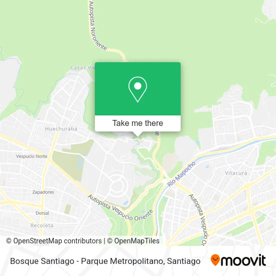 Bosque Santiago - Parque Metropolitano map