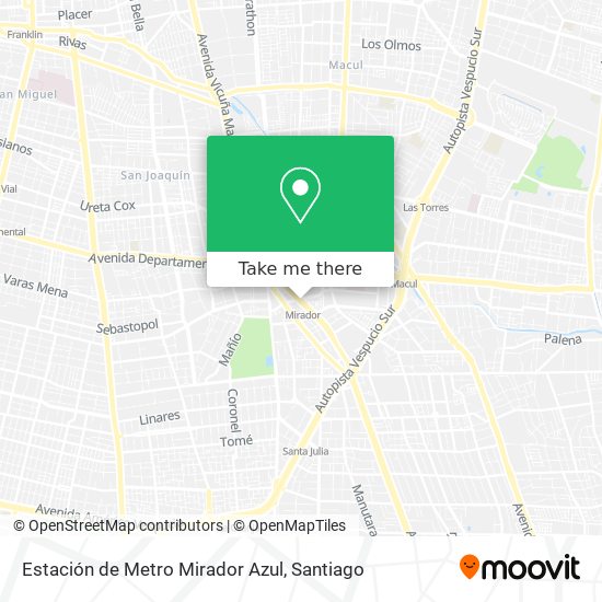 Estación de Metro Mirador Azul map