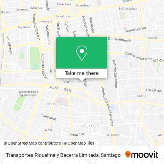 Transportes Riquelme y Becerra Limitada map