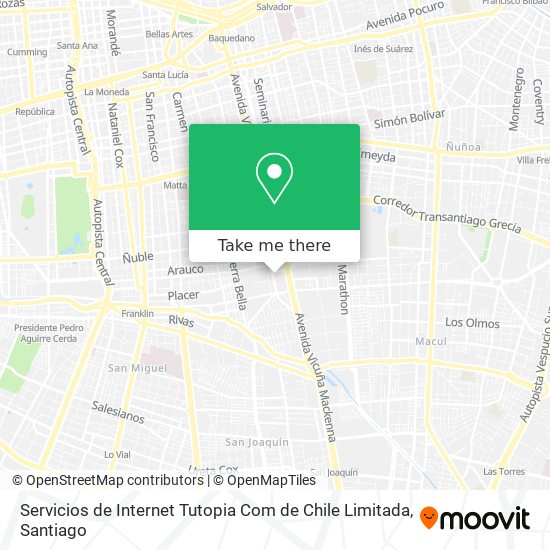 Servicios de Internet Tutopia Com de Chile Limitada map
