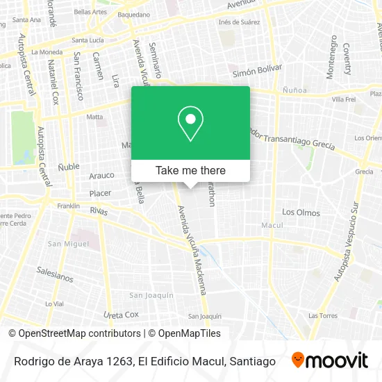 Rodrigo de Araya 1263, El Edificio Macul map