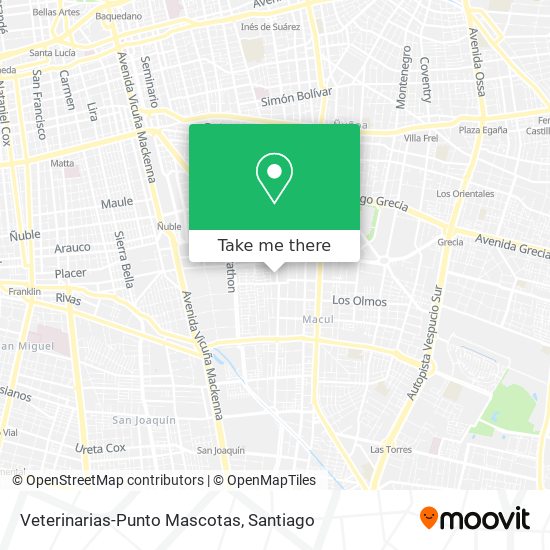 Veterinarias-Punto Mascotas map