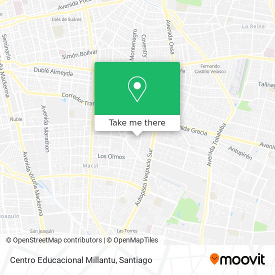 Mapa de Centro Educacional Millantu