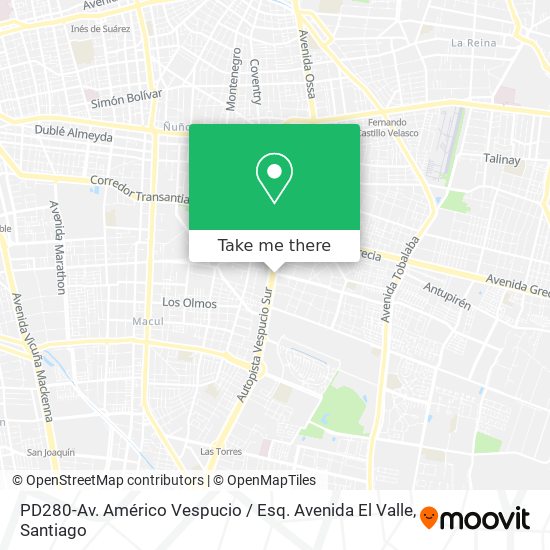 PD280-Av. Américo Vespucio / Esq. Avenida El Valle map