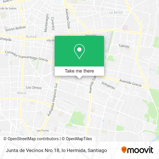 Junta de Vecinos Nro 18, lo Hermida map