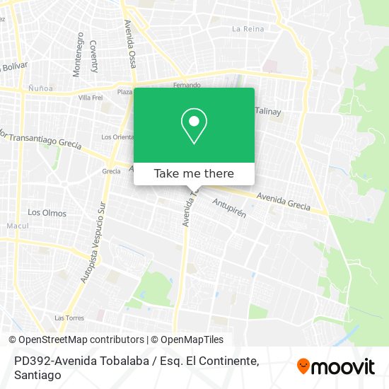 PD392-Avenida Tobalaba / Esq. El Continente map