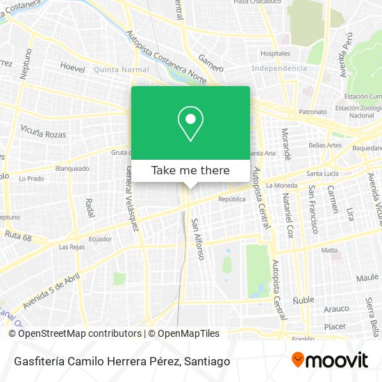 Gasfitería Camilo Herrera Pérez map