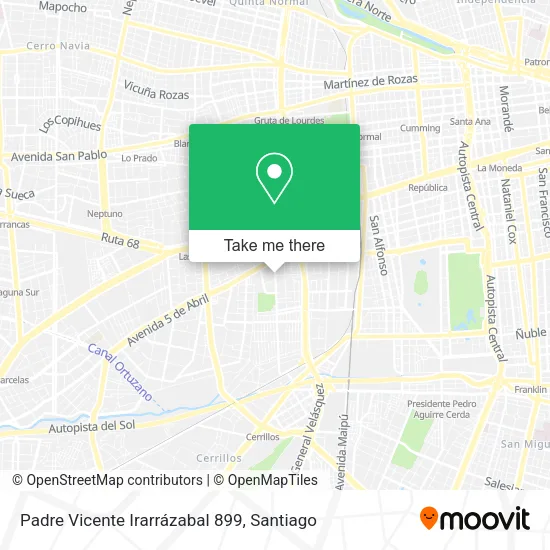 Padre Vicente Irarrázabal 899 map