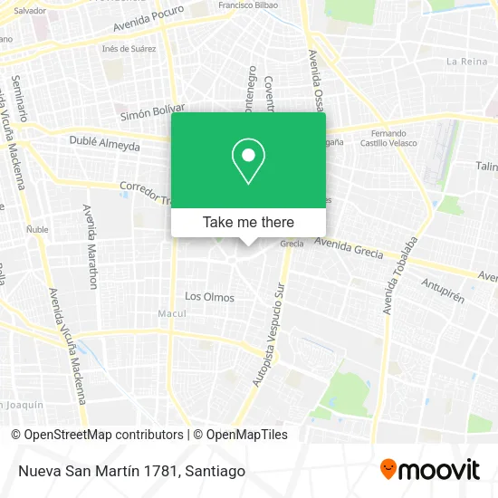 Nueva San Martín 1781 map