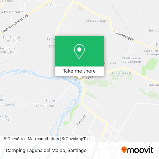 Camping Laguna del Maipo map
