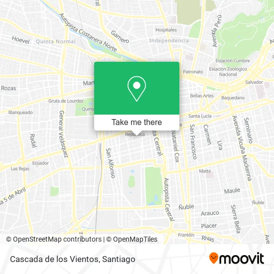 Cascada de los Vientos map
