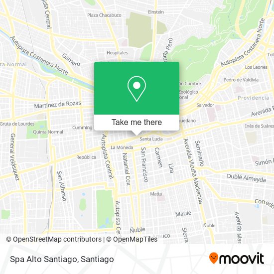 Spa Alto Santiago map