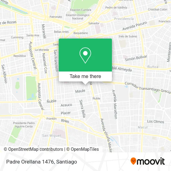 Padre Orellana 1476 map
