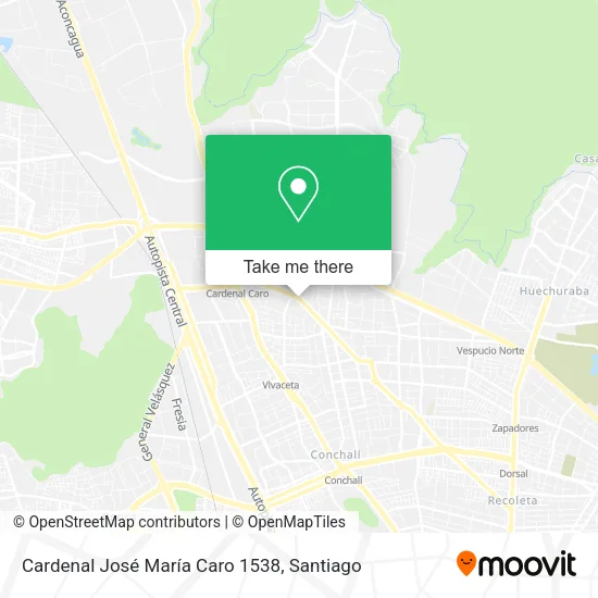Cardenal José María Caro 1538 map