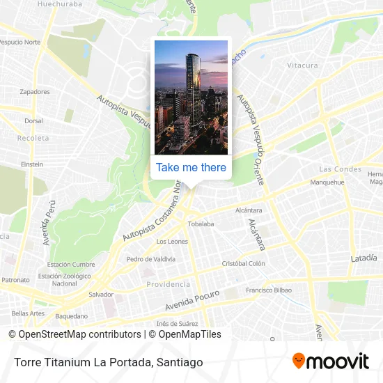 Torre Titanium La Portada map