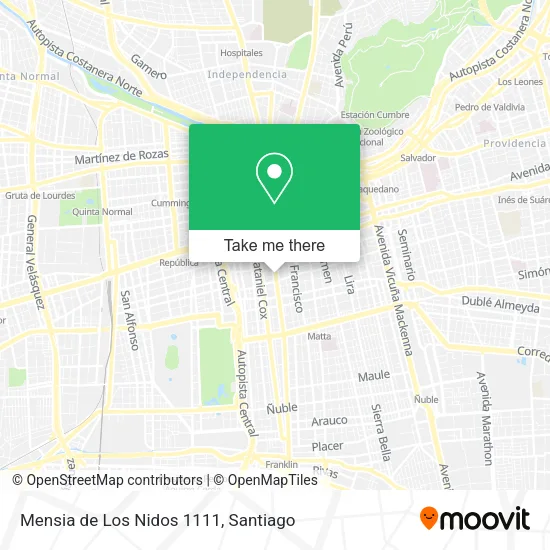 Mensia de Los Nidos 1111 map