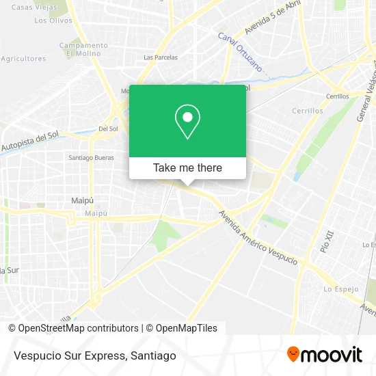 Vespucio Sur Express map
