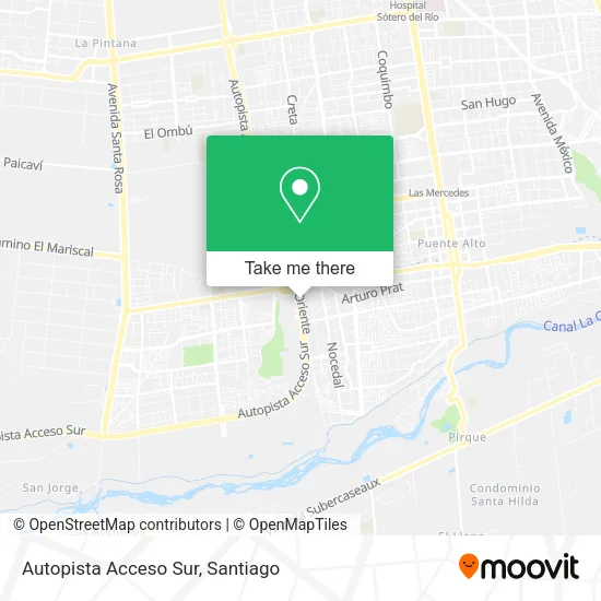 Autopista Acceso Sur map