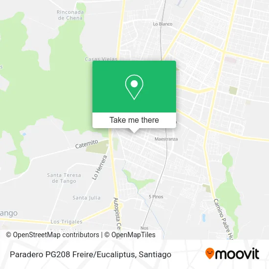 Paradero PG208 Freire / Eucaliptus map