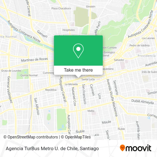 Agencia TurBus Metro U. de Chile map