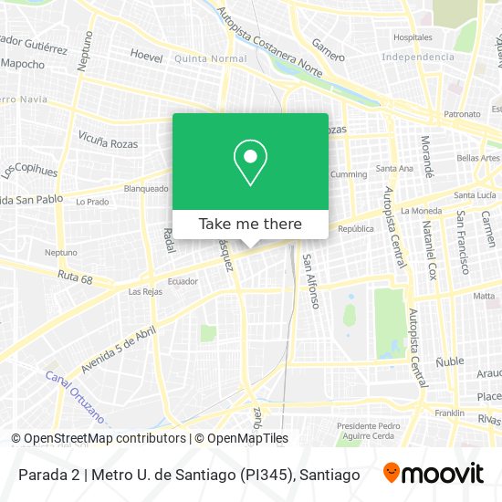 Parada 2 | Metro U. de Santiago (PI345) map