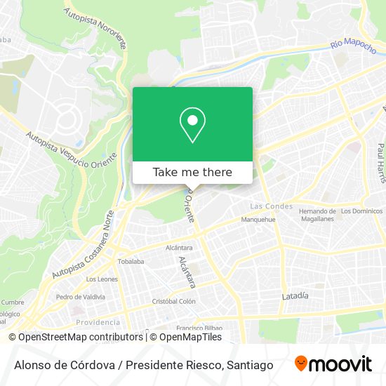 Alonso de Córdova / Presidente Riesco map
