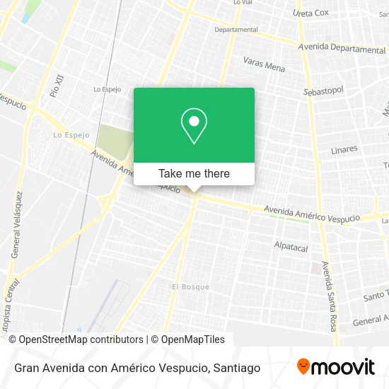 Gran Avenida con Américo Vespucio map