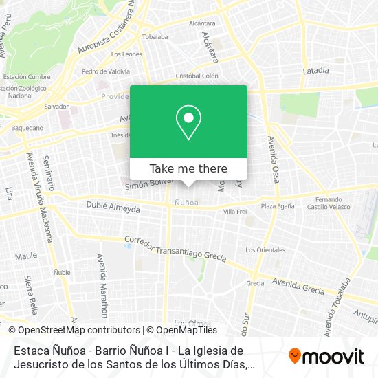 Estaca Ñuñoa - Barrio Ñuñoa I - La Iglesia de Jesucristo de los Santos de los Últimos Días map