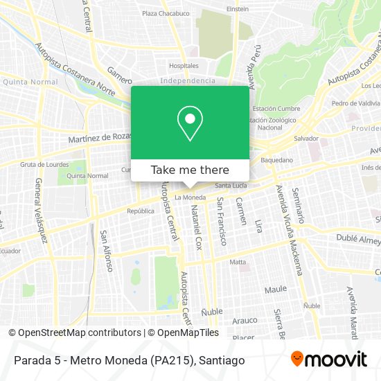 Mapa de Parada 5 - Metro Moneda (PA215)