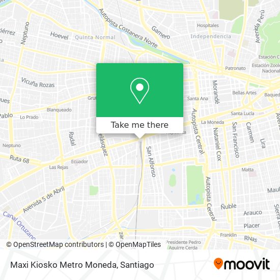 Mapa de Maxi Kiosko Metro Moneda