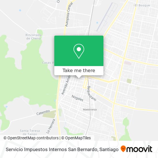 Mapa de Servicio Impuestos Internos San Bernardo
