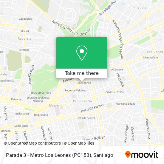 How to get to Parada 3 - Metro Los Leones (PC153) in Providencia by Metro  or Micro?