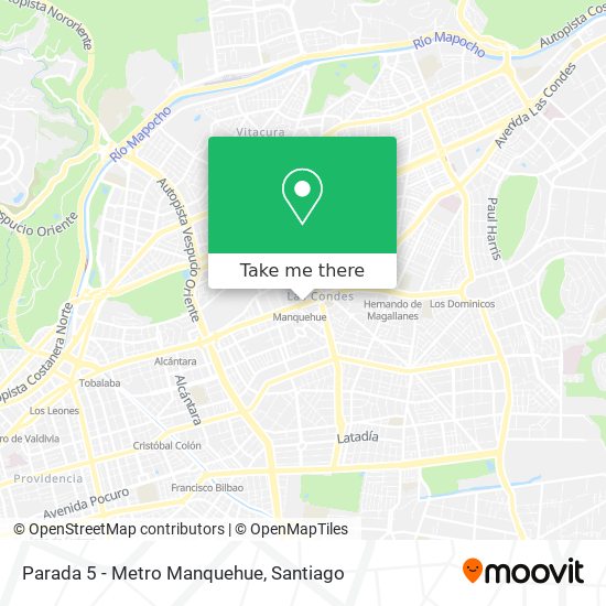 Mapa de Parada 5 - Metro Manquehue