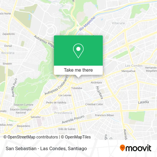 San Sebastian - Las Condes map
