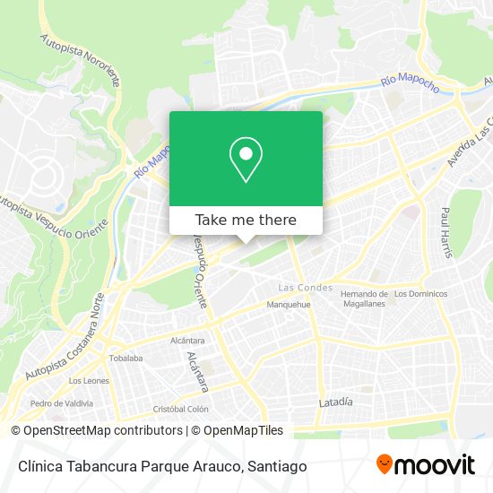 Mapa de Clínica Tabancura Parque Arauco